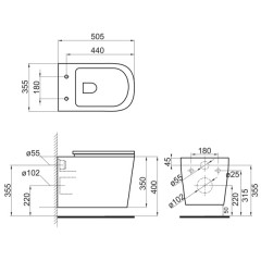 Унитаз подвесной BelBagno Veneto BB132CH+BB132SC