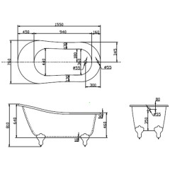 Ванна акриловая BelBagno BB06-1550