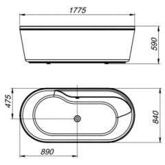 Ванна акриловая BelBagno BB14-K