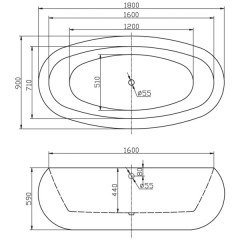 Ванна акриловая BelBagno BB18