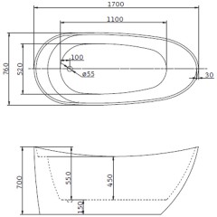 Ванна акриловая BelBagno BB25