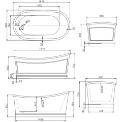 Ванна акриловая BelBagno BB32-MATT