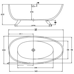 Ванна акриловая BelBagno BB42-1700-PERL