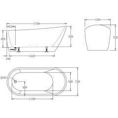 Ванна акриловая BelBagno BB62-1700