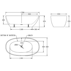 Ванна акриловая BelBagno BB80-1700