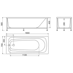 Ванна акриловая BelBagno BB102-160-70