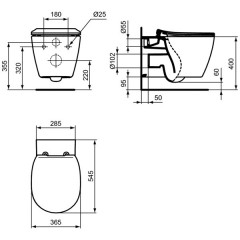 Инсталляция с унитазом Ideal Standard Connect AquaBlade E212701