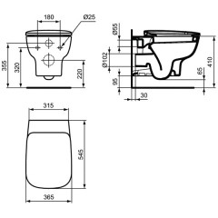 Инсталляция с унитазом Ideal Standard Esedra AquaBlade T387301