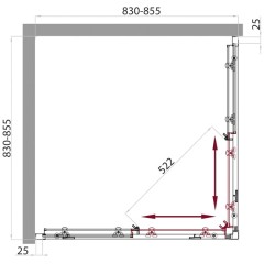 Душевой угол BelBagno Sela SELA-A-2-85-Ch-Cr