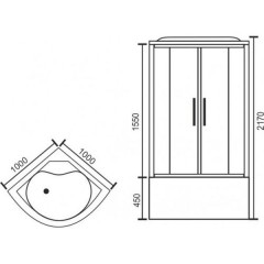 Душевая кабина Royal Bath RB100BK6-BT-CH