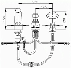 Смеситель для акриловых ванн ECA 102 101 062