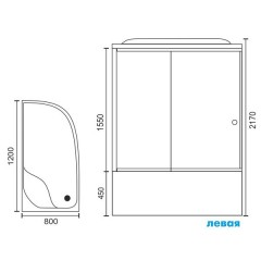 Душевая кабина Royal Bath RB8120BK1-T-CH L