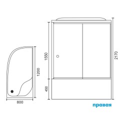 Душевая кабина Royal Bath RB8120BK2-T-CH R