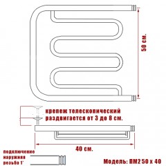 Полотенцесушитель водяной Ника ПМ2 50x40