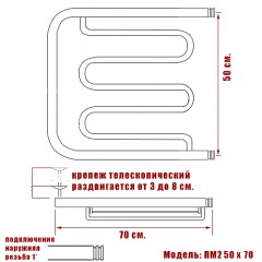 Полотенцесушитель водяной Ника ПМ2 50x70