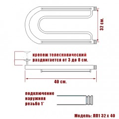 Полотенцесушитель водяной Ника ПЛ1 32x40