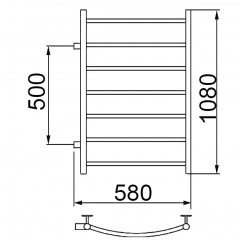 Полотенцесушитель водяной Ника ЛД/БП 80x60x60