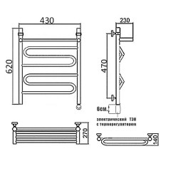 Полотенцесушитель электрический Ника ЛZ/ВП 60x40