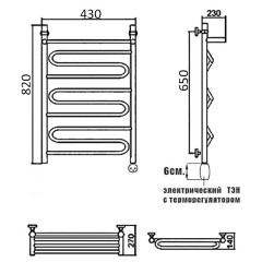 Полотенцесушитель электрический Ника ЛZ/ВП 80x40