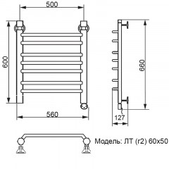 Полотенцесушитель электрический Ника Trapezium ЛТ (г2) 60x50