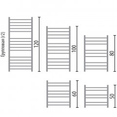 Полотенцесушитель электрический Ника Classic ЛП г2 ВП 60x50