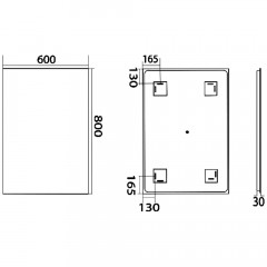 Зеркало Misty Неон 1 LED 60x80 сенсор на корпусе П-Нео060080-1ПРСНК