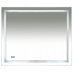 Зеркало Misty Неон 2 LED 100x80 сенсор на зеркале + часы П-Нео10080-2ПРСЧДВП