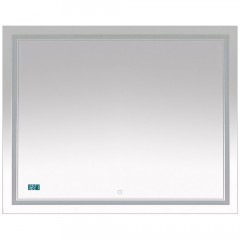 Зеркало Misty Неон 2 LED 100x80 сенсор на зеркале + часы П-Нео10080-2ПРСЧДВП