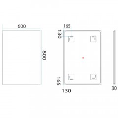 Зеркало Misty Неон 2 LED 60x80 сенсор на зеркале П-Нео060080-2ПРСНЗДВП