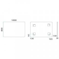 Зеркало Misty Неон 3 LED 100x80 сенсор на зеркале П-Нео10080-3ПРСНЗКУ