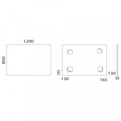 Зеркало Misty Неон 3 LED 120x80 сенсор на зеркале П-Нео12080-3ПРСНЗКУ