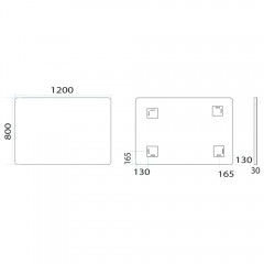 Зеркало Misty Неон 3 LED 120x80 сенсор на корпусе П-Нео12080-3ПРСНККУ