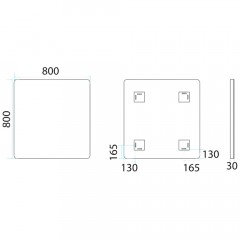 Зеркало Misty Неон 3 LED 80x80 сенсор на зеркале П-Нео080080-3ПРСНЗКУ