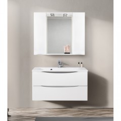 Зеркальный шкаф BelBagno Marino 100 bianco lucido MARINO-SPC-1000/750-2A-BL-P