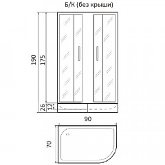 Душевая кабина River Nara 90/70/24 МТ Б/К L