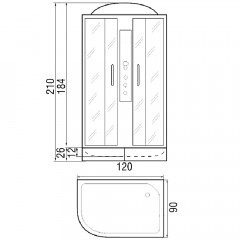 Душевая кабина River Nara 120/90/24 МТ L