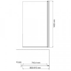 Шторка на ванну WasserKRAFT Berkel 48P01-80R Matt glass