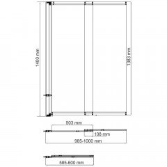 Шторка на ванну WasserKRAFT Main 41S02-100 WasserSchutz