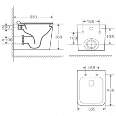 Унитаз подвесной Fubini FB002 Diamond безободковый