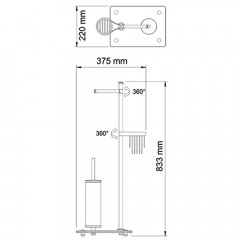 Стойка комбинированная напольная WasserKRAFT K-1264BLACK