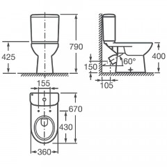 Унитаз Roca Access 34P23900Y