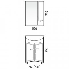 Тумба под раковину Corozo Креста 55 SD-00000353