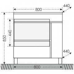 Тумба под раковину СаНта Марс 80 напольная (Elen) 700185е