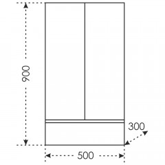 Шкаф подвесной СаНта Марс 50x90 700244