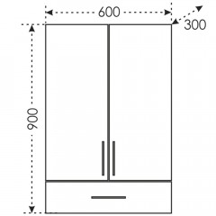Шкаф подвесной СаНта Дублин 60x90 423003