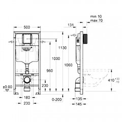 Инсталляция Grohe Rapid SL 38772001 + унитаз Grossman GR-4455BMS безободковый с сиденьем