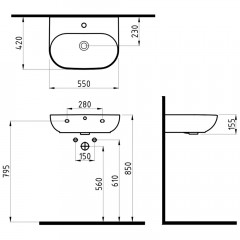 Раковина накладная Bien Vokha MDLS05501FD1B7000