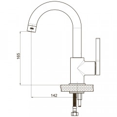 Смеситель для раковины GPD Gildo MTL165-K-S