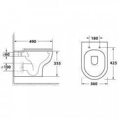 Инсталляция Geberit Duofix 458.124.21.1 + унитаз OWL Tid Cirkel-H OWLT190701 безободковый с сиденьем