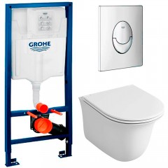 Инсталляция Grohe Rapid SL 38721001 + унитаз OWL Eter Cirkel-H OWLT190201 безободковый с сиденьем